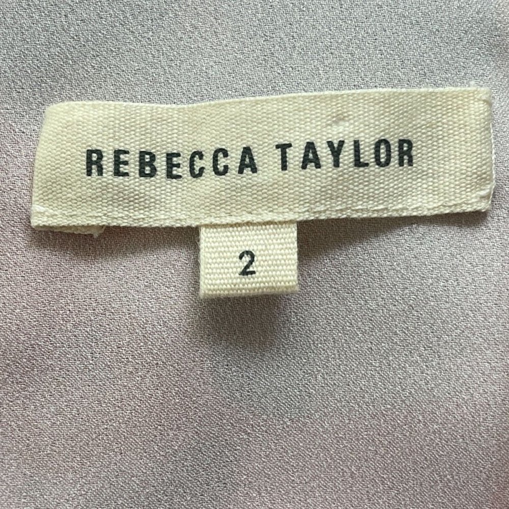 Rebecca Taylor 100% Silk Floral Watercolor Dress Womens sz 2 Plunge Neck Cutout - Picture 8 of 11